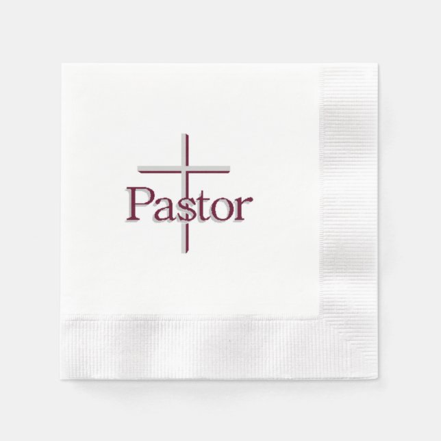 Church Pastor Cross Napkin (Front)