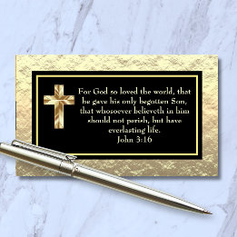 Church Pastor Gold And Black KJV Evangelist Card