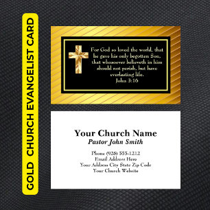 Church Pastor Gold KJV John316 Evangelist Card