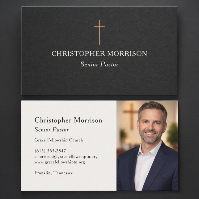Church Pastor Photo Business Card (Creator Uploaded)