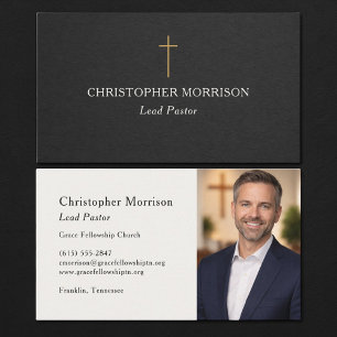 Church Religious Lead Pastor Photo Business Card