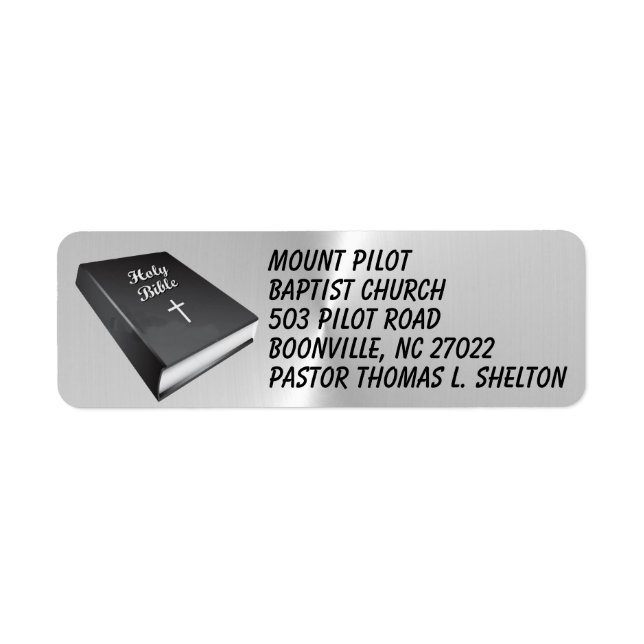 CHURCH  RETURN ADDRESS LABEL (Front)