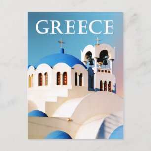 Church Roof and Bell Tower Greece Postcard
