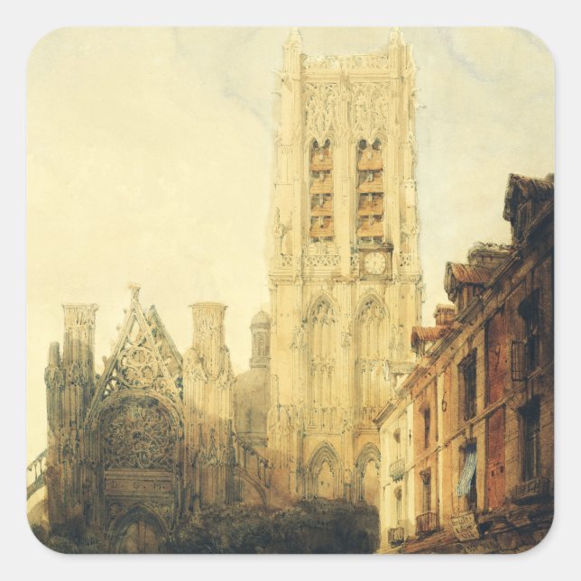 Church Saint-Jacques in Dieppe Square Sticker (Front)