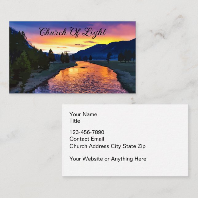 Church Scenic Faith Based Business Cards (Front/Back)