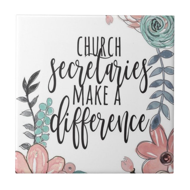 Church Secretaries Ceramic Tile (Front)