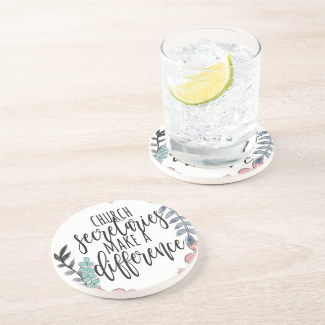 Church Secretaries Sandstone Coaster (Side)