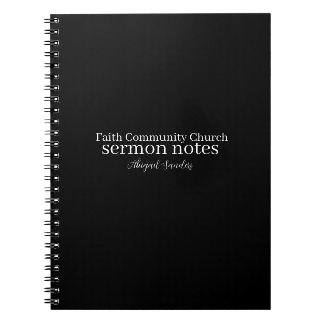 Church Sermon Notes Notebook (Front)