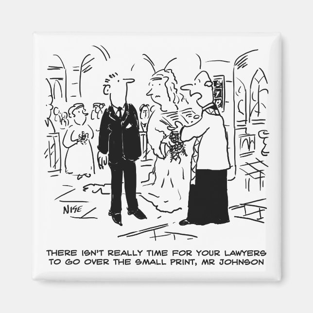 Church Service Wedding Vicar Says No to Lawyers Magnet (Front)