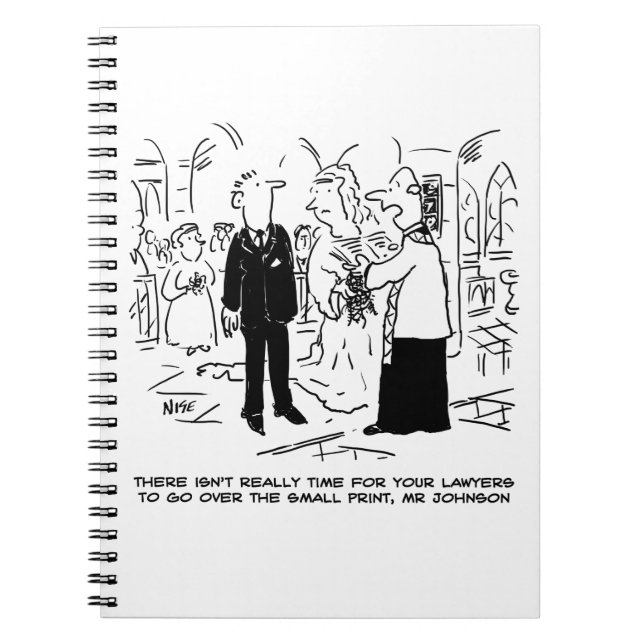 Church Service Wedding Vicar Says No to Lawyers Notebook (Front)