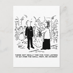 Church Service Wedding Vicar Says No to Lawyers Postcard