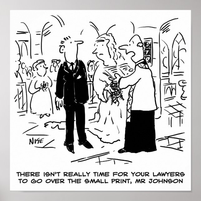 Church Service Wedding Vicar Says No to Lawyers Poster (Front)