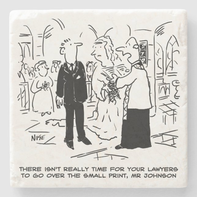Church Service Wedding Vicar Says No to Lawyers Stone Coaster (Front)