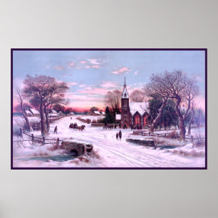 Church Services on Christmas Eve Morning Poster
