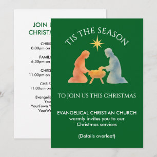 Church Services TIS THE SEASON Modern Christmas Holiday Card