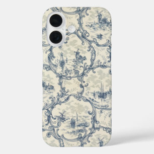 Church & Ships,Windmill & Boats,Delft-inspired iPhone 16 Case