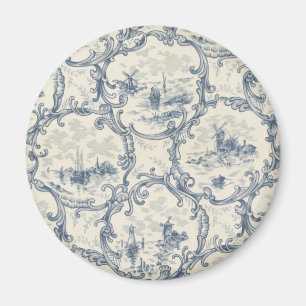 Church & Ships,Windmill & Boats,Delft-inspired Magnet