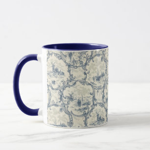 Church & Ships,Windmill & Boats,Delft-inspired Mug