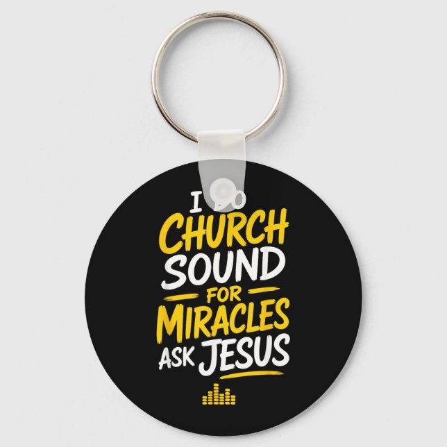 Church Sound Guy Jesus O Engineer Key Ring (Front)