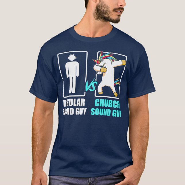 Church Sound Guy Unicorn Audio Tech Engineer T-Shirt (Front)