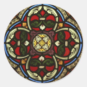 Church Stained Glass Classic Round Sticker