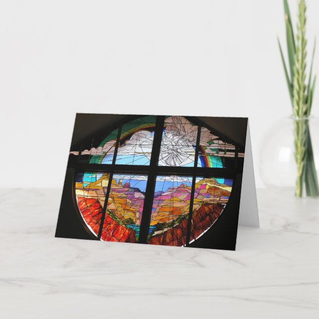 Church Stained Glass | Dove of the Desert Card (Front)