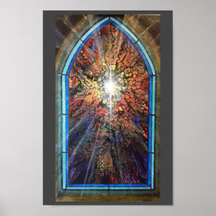 Church stained glass window poster