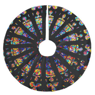 church stained glass windows colours brushed polyester tree skirt
