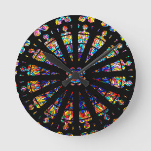 church stained glass windows colours round clock