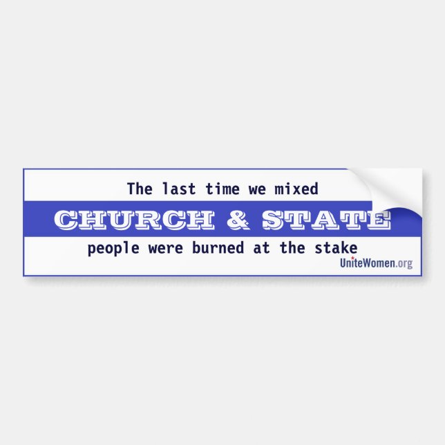 Church & State Bumper Sticker (Front)
