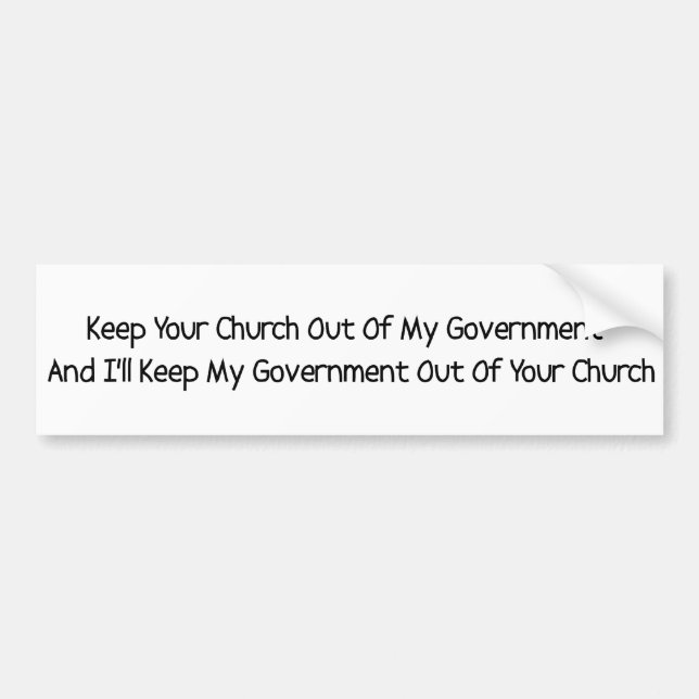 Church State Separation Bumper Sticker (Front)