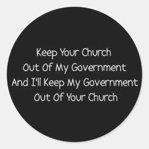 Church State Separation Classic Round Sticker