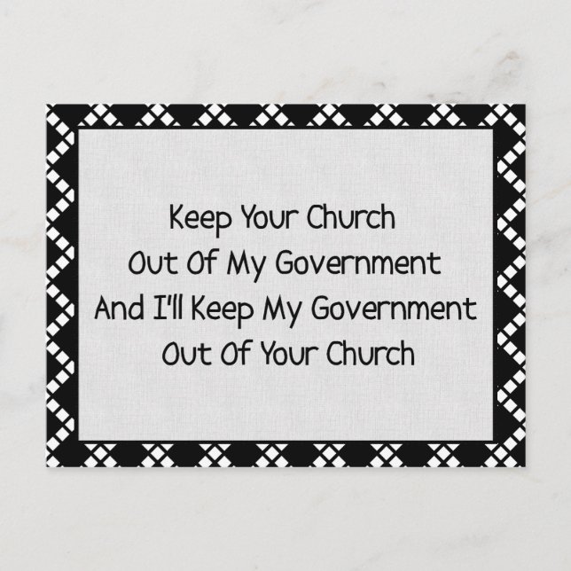 Church State Separation Postcard (Front)