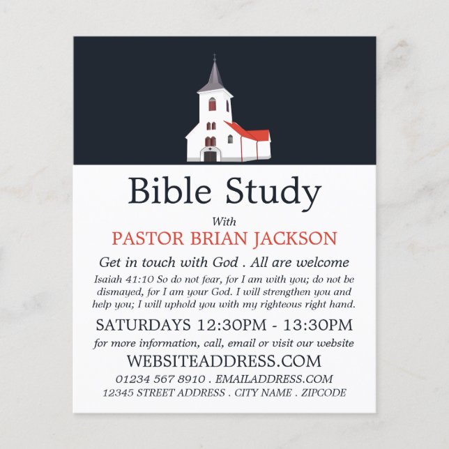 Church Steeple, Christian Bible Class Advert Flyer (Front)