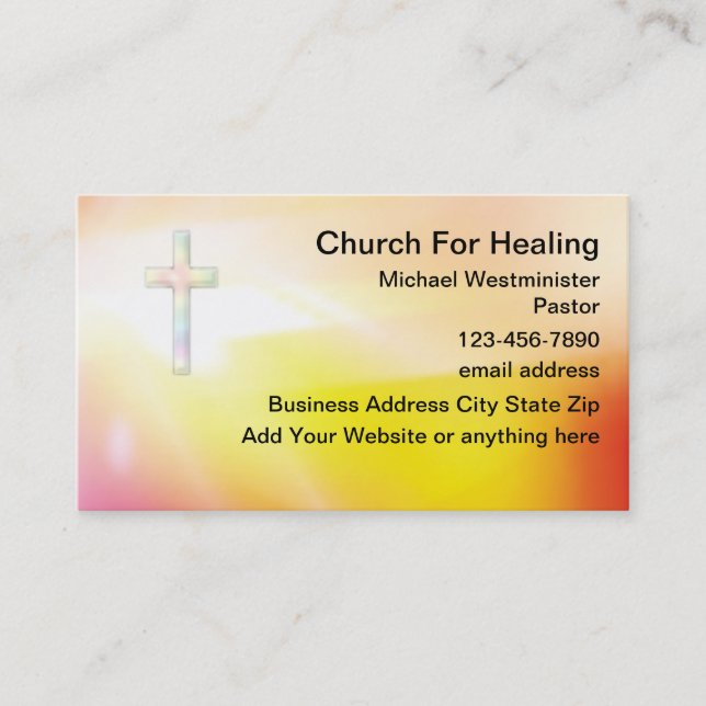 Church Theme Cross Business Card Template (Front)