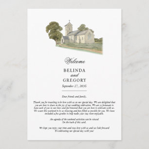 Church Traditional Monogram Wedding Itinerary  Program