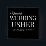Church Usher Wedding 15 Cm Square Badge<br><div class="desc">Wedding name tag for wedding party member,  wedding attendant and/or family member. Personalisation is optional.</div>
