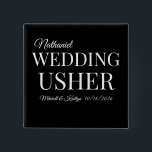 Church Usher Wedding 15 Cm Square Badge<br><div class="desc">Wedding name tag for wedding party member,  wedding attendant and/or family member. Personalisation is optional.</div>