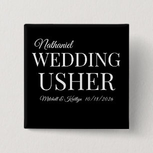 Church Usher Wedding 15 Cm Square Badge