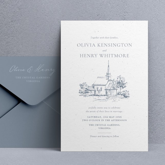 Church Venue Sketch Wedding Invitation (Creator Uploaded)