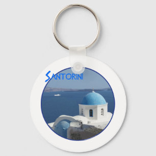 Church Views on Santorini, Greece Key Ring