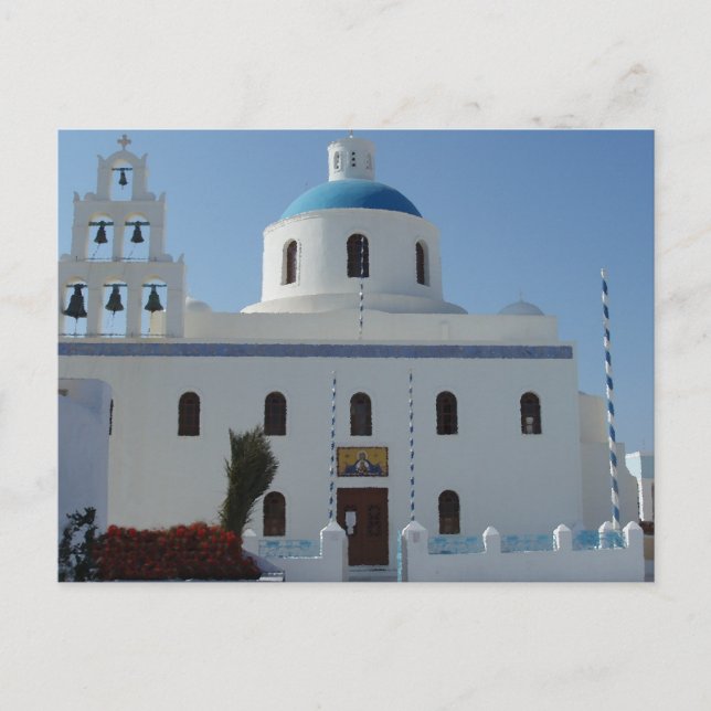 Church Views on Santorini, Greece Postcard (Front)