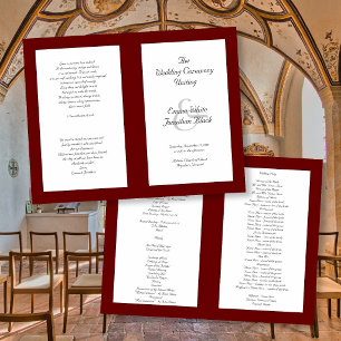 Church Wedding Ceremony Folded Program Template