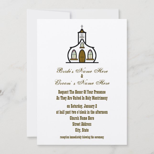 Church Wedding Invitation - From Bride & Groom (Front)