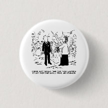 Church Wedding Vicar Says No. Funny Button Badge