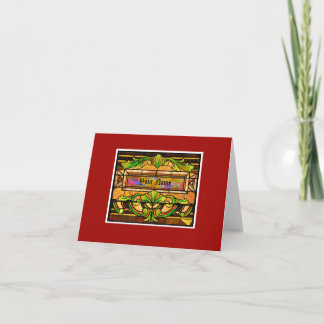 Church Window Note Card (Red)