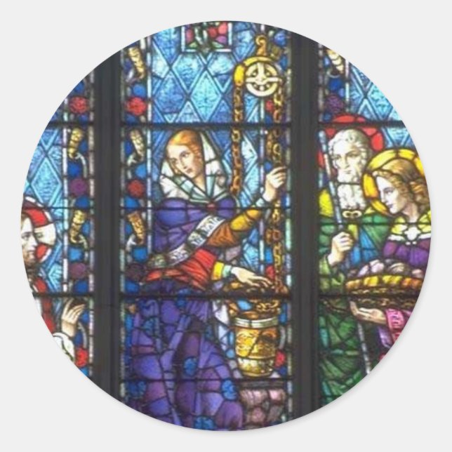 Church Windows 001 Classic Round Sticker (Front)