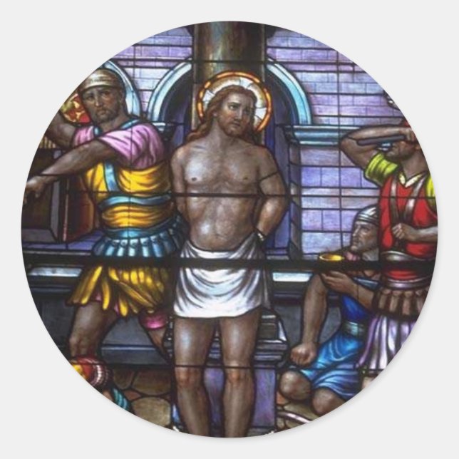 Church Windows 050 Classic Round Sticker (Front)