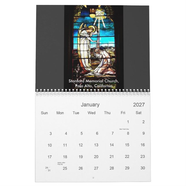 Church Windows Calendar (Jan 2027)