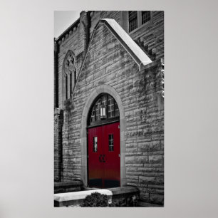 Church with Red Doors Poster